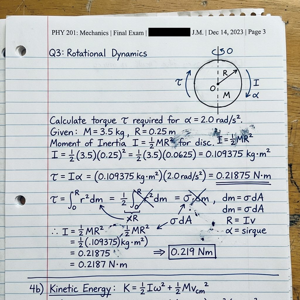Scanned handwritten answer script being auto-graded