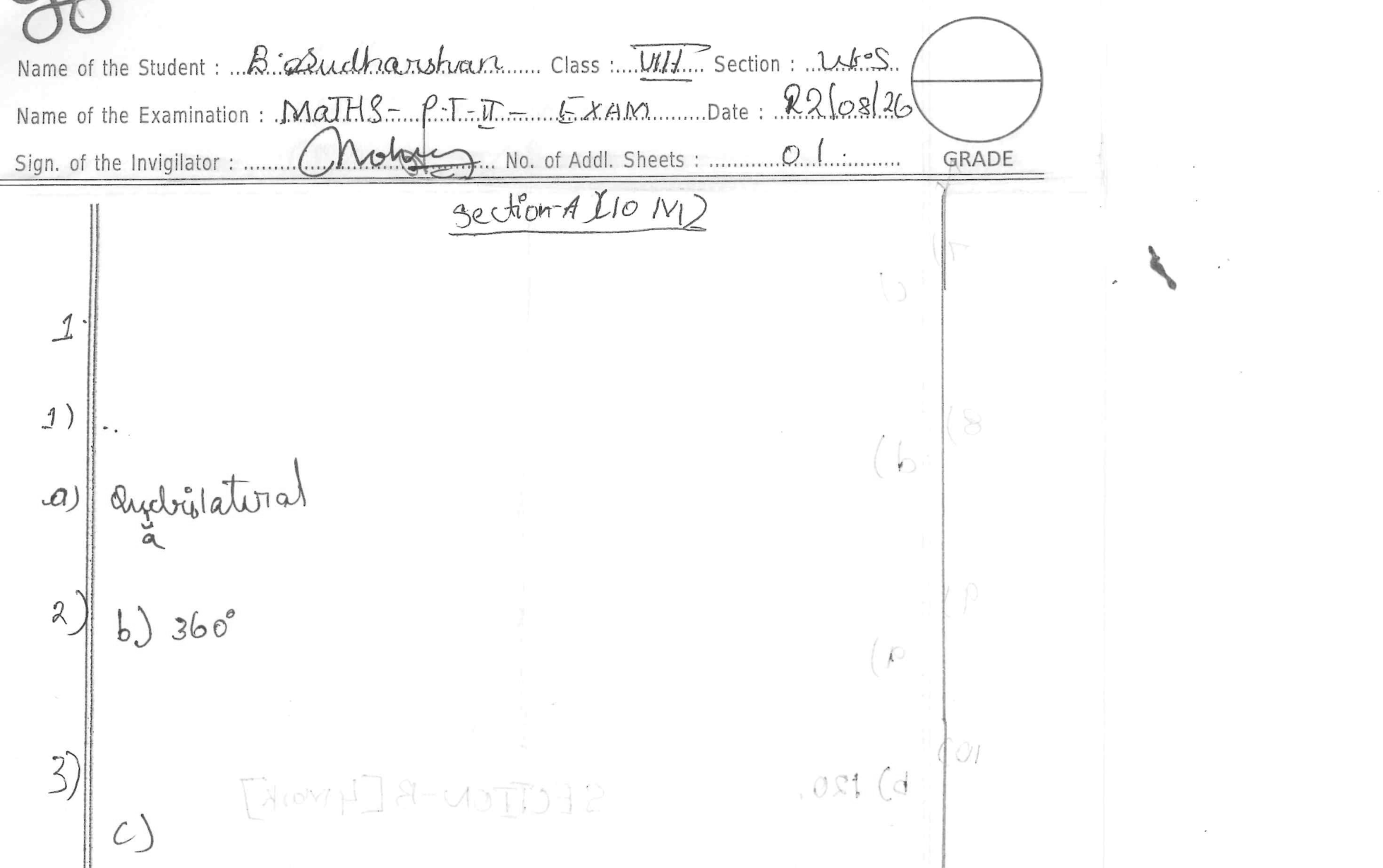 Real Student Handwritten Answer Sheet